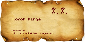 Korok Kinga névjegykártya